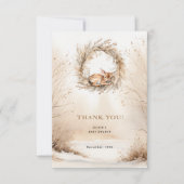 ベージュベビーディアスノーベビーシャワーありがとう サンキューカード (正面)
