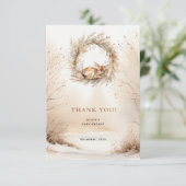 ベージュベビーディアスノーベビーシャワーありがとう サンキューカード (スタンド正面)