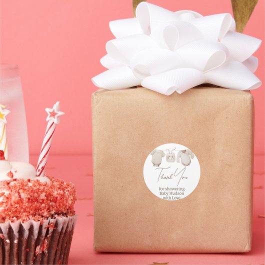 ベージュベビー服ベビーシャワー ラウンドシール (パーティー)