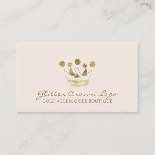 ベージュベビー金ゴールドクラウン 名刺 (正面)