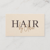 ベージュペーパーQRコードヘアスタイリストモダン 名刺 (正面)