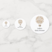 ベージュホットエアバルーン赤ちゃんシャワー コンフェッティ (正面)