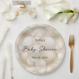 ベージュホットエアバルーン赤ちゃんシャワー ペーパープレート