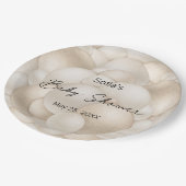 ベージュホットエアバルーン赤ちゃんシャワー ペーパープレート (アングル)