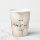 ベージュホットエアバルーン赤ちゃんシャワー 紙コップ (裏面)