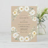 ベージュホワイトの芍薬の結婚式 招待状 (スタンド正面)