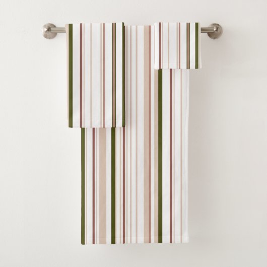 ベージュホワイトグリーンニュートラルバスルーム沿岸 バスタオルセット (インサイチュ)