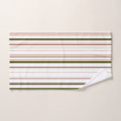 ベージュホワイトグリーンニュートラルバスルーム沿岸 バスタオルセット (ハンドタオル)