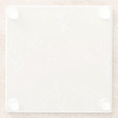 ベージュホワイトコーナーフローラボホ結婚ズ ガラスコースター (裏面)