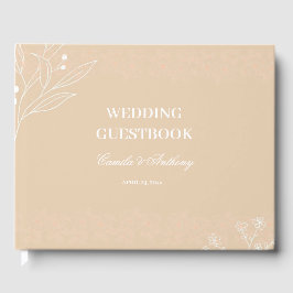 ベージュホワイトコーナーフローラボホ結婚ズ ゲストブック