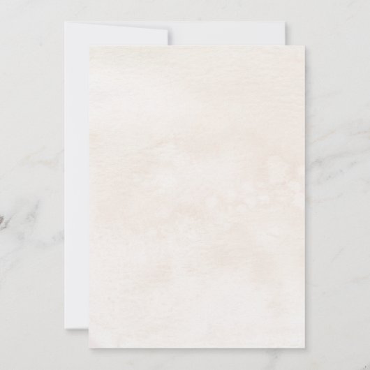 ベージュホワイトフラワースペインのキンセアニェラ 招待状 (裏面)