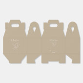 ベージュホワイト抽象芸術トナカイモダンクリスマス フェイバーボックス (見開き)