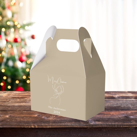 ベージュホワイト抽象芸術トナカイモダンクリスマス フェイバーボックス