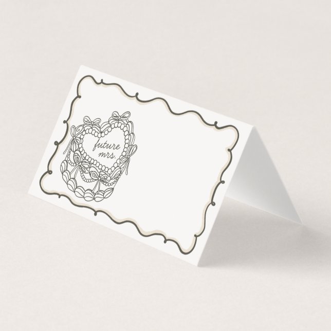 ベージュボウコケットケーキブライダルシャワー座席表 (正面)