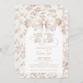 ベージュボウトイレザノットのブライダルシャワー 招待状 (正面/裏面)
