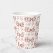 ベージュボウベビーまたはブライダルシャワー、バースデーパーティー 紙コップ (右)