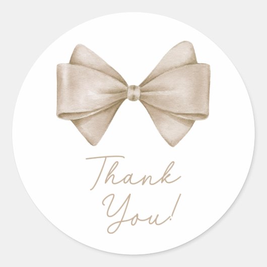 ベージュボウホモダンベビーシャワー ラウンドシール (正面)