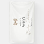 ベージュボウホモダンベビーシャワー 横断幕 (縦)