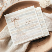 ベージュボウボンジュールベビーベイビーシャワー スタンダードカクテルナプキン