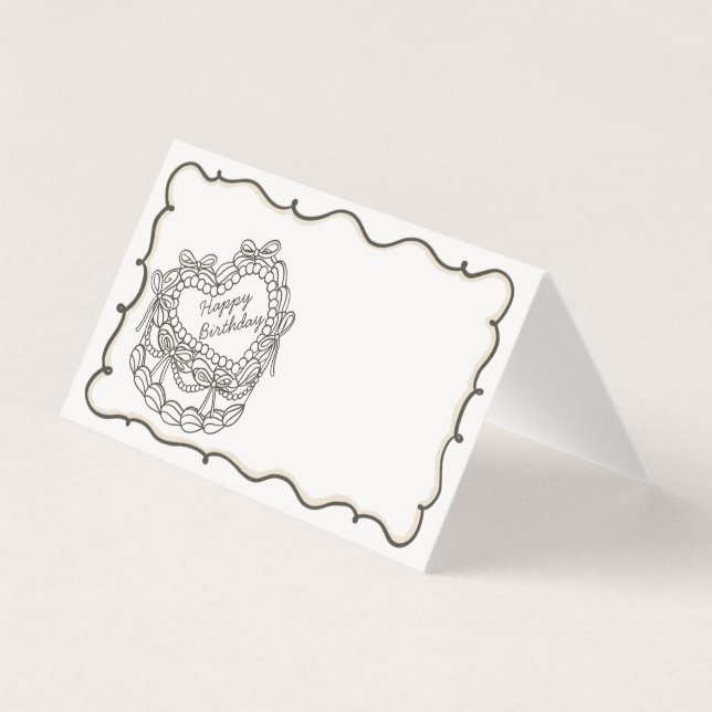 ベージュボウレトロコケットケーキ誕生日座席表 (正面)