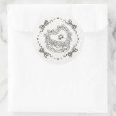 ベージュボウレトロハートコケットケーキエンベロープ ラウンドシール (バッグ)