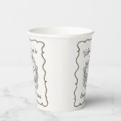 ベージュボウレトロハートコケットケーキバレンタイン 紙コップ (右)