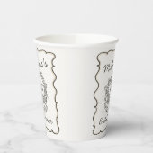 ベージュボウレトロハートコケットケーキブライダルシャワー 紙コップ (左)