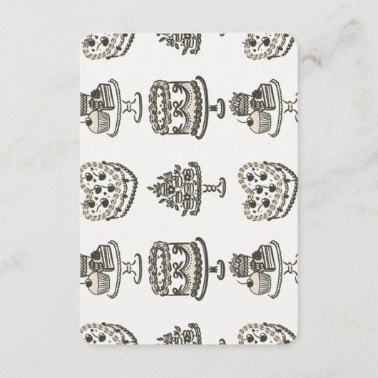 ベージュボウレトロハートコケットケーキ詳細インサート エンクロージャーカード (裏面)