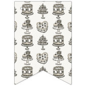 ベージュボウレトロハートコケットケーキ誕生日 バンティングフラッグ (第1の旗)