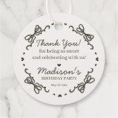 ベージュボウレトロハートコケットケーキ誕生日 フェイバータグ (裏面)