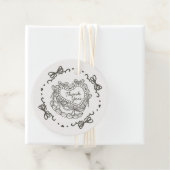 ベージュボウレトロハートコケットケーキ誕生日 フェイバータグ (インサイチュ)