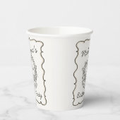 ベージュボウレトロハートコケットケーキ誕生日 紙コップ (左)