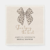 ベージュボウ彼女は結び目のブライダルシャワー スタンダードランチョンナプキン (正面)