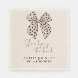 ベージュボウ彼女は結び目のブライダルシャワー スタンダードランチョンナプキン
