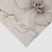 ベージュボエレガントホスタイルフローラルパターン 薄葉紙 (詳細)