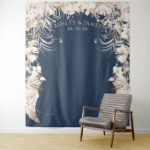 ベージュボタニカルフローラ庭園の結婚式背景 タペストリー (インサイチュ)