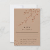 ベージュボタニカル結婚式RSVPカード 招待状 (正面)