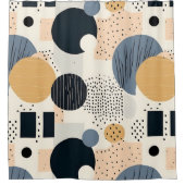 ベージュボヘミアカラフル幾何学抽象芸術点 シャワーカーテン (正面)