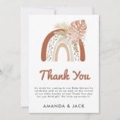 ベージュボヘミアン好意ベビーシャワー サンキューカード (正面)