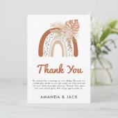 ベージュボヘミアン好意ベビーシャワー サンキューカード (スタンド正面)