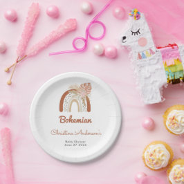 ベージュボヘミアン好意ベビーシャワー ペーパープレート