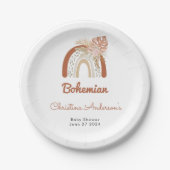 ベージュボヘミアン好意ベビーシャワー ペーパープレート (正面)