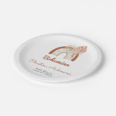 ベージュボヘミアン好意ベビーシャワー ペーパープレート (アングル)