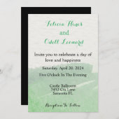 ベージュボホエレガントグリモダンンウォーター結婚カラー 招待状 (正面/裏面)