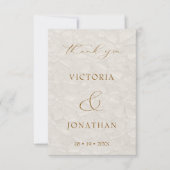 ベージュボホシック結婚写真 サンキューカード (正面)