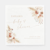 ベージュボホパンパスグラスベビーシャワー スタンダードランチョンナプキン (正面)