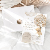 ベージュボホビーリーウェイニュートラルベビーシャワー 招待状