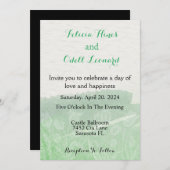 ベージュボホフローラモダングリーンウォーター結婚カラー 招待状 (正面/裏面)