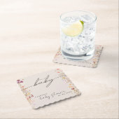 ベージュボホワイルドフラワーベビーシャワーテーブルデコール ペーパーコースター (インサイチュ)