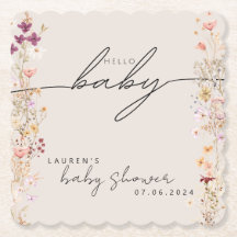 ベージュボホワイルドフラワーベビーシャワーテーブルデコール